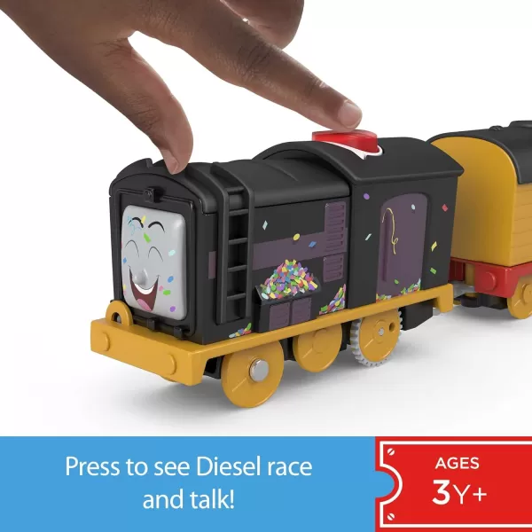 Thomas ampamp Friends Motorized Toy Train Talking Percy Engine with Sounds Phrases ampamp Harold Helicopter for Preschool Pretend Play Kids Ages 3 YearsDiesel