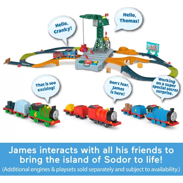 Thomas ampamp Friends Motorized Toy Train Talking Percy Engine with Sounds Phrases ampamp Harold Helicopter for Preschool Pretend Play Kids Ages 3 YearsJames