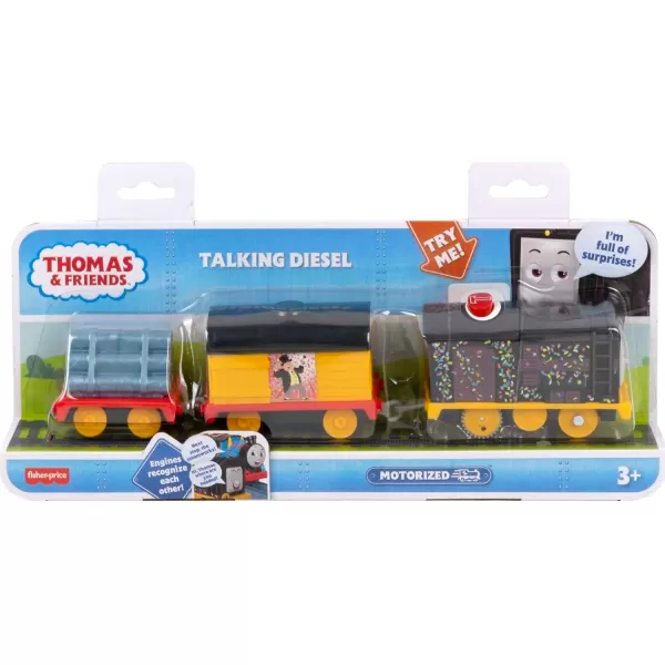 Thomas ampamp Friends Motorized Toy Train Talking Percy Engine with Sounds Phrases ampamp Harold Helicopter for Preschool Pretend Play Kids Ages 3 YearsDiesel