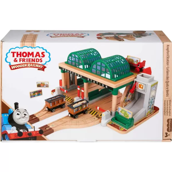 Thomas ampamp Friends Wooden Railway Toy Train Set Knapford Station Passenger Pickup Wood Playset for Preschool Kids Ages 3 Years