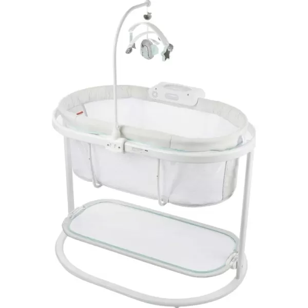 FisherPrice Baby Bedside Sleeper Soothing Motions Bassinet with Lights Music Vibrations ampamp Toy Mobile for Newborns 0 Months WindmillSnugamonkey