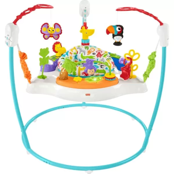 FisherPrice Baby Bouncer Animal Activity Jumperoo Musical Play Center with Lights Sounds ampamp Developmental ToysAnimal ActivityBlue