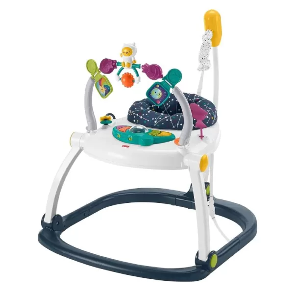 FisherPrice Baby Bouncer SpaceSaver Jumperoo Activity Center with Lights Sounds and Folding Frame Sweet SnugapuppyAstro Kitty