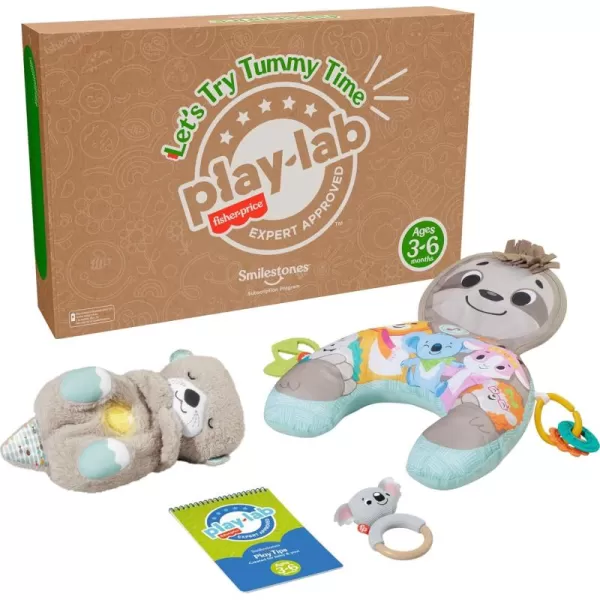 FisherPrice Baby Play Kit Lets Try Tummy Time Gift Set Developmental Toys with Activity Guide for Infants Ages 3 Months36 Months