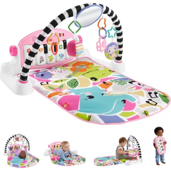 FisherPrice Baby Playmat Kick ampamp Play Piano Gym with Musical and Sensory Toys for Newborn to Toddler Navy FawnPink