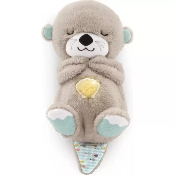 FisherPrice Baby Toy Calming Vibes Puppy Soother Plush Portable Sound Machine with Vibrations for Newborns 0 MonthsOtter Soother