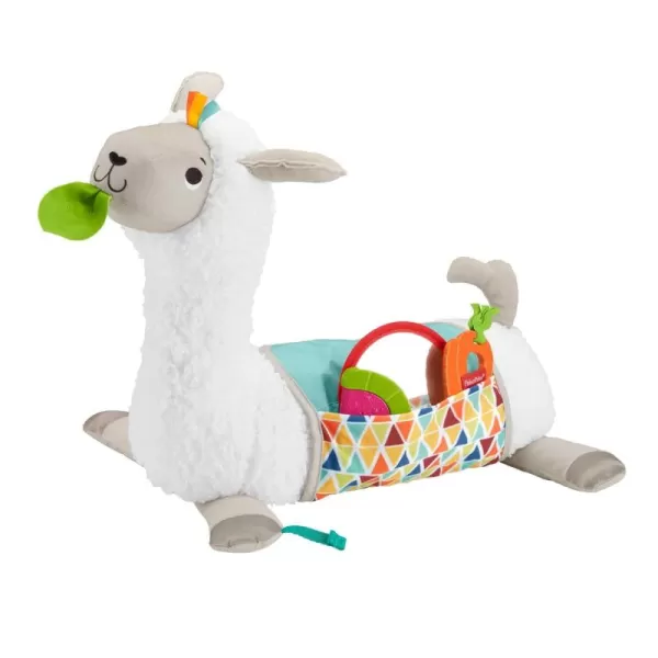 FisherPrice Baby Toy GrowwithMe Tummy Time Llama Wedge Support with Mirror Teether ampamp Rattle for Developmental Play Newborns Ages 0 MonthsLlama Wedge