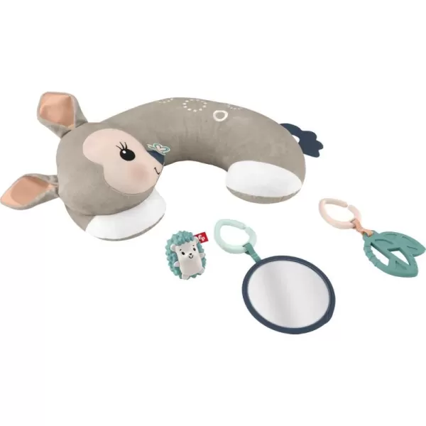 FisherPrice Baby Toy Tummy Time Fawn Wedge AnimalThemed Support with Mirror Teether ampamp Rattle for Developmental Play Newborns Ages 0 Months