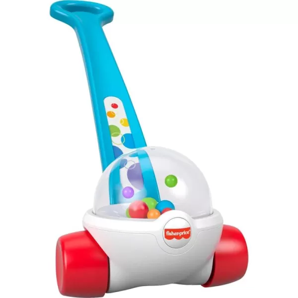 FisherPrice Baby ampamp Toddler Toy Corn Popper Blue PushAlong with BallPopping Action for Infants Ages 1 Years 2Piece Assembly