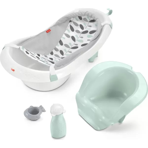 FisherPrice Baby to Toddler Bath 4in1 Sling n Seat Tub with Removable Infant Support and 2 Toys Climbing LeavesClimbing Leaves