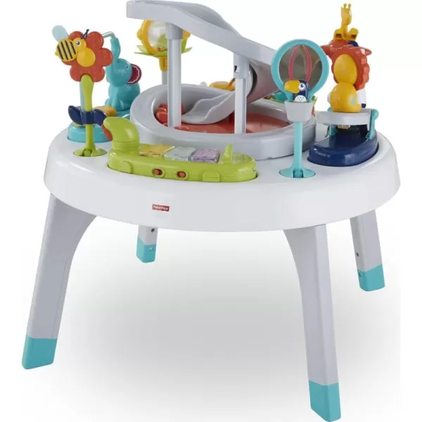 FisherPrice Baby to Toddler Toy 2In1 SitToStand Activity Center with Music Lights and Spiral Ramp Spin N Play Safari