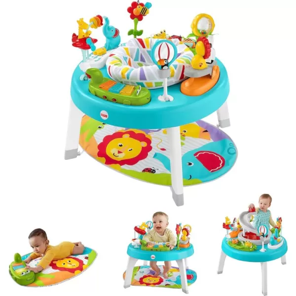 FisherPrice Baby to Toddler Toy 3in1 SittoStand Activity Center with Music Lights and Spiral Ramp Jazzy Jungle