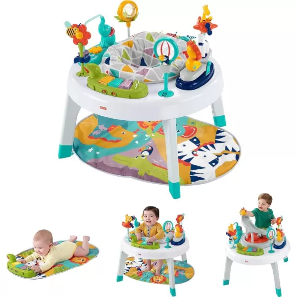 FisherPrice Baby to Toddler Toy 3in1 SittoStand Activity Center with Playmat plus Music Lights and Spiral Ramp