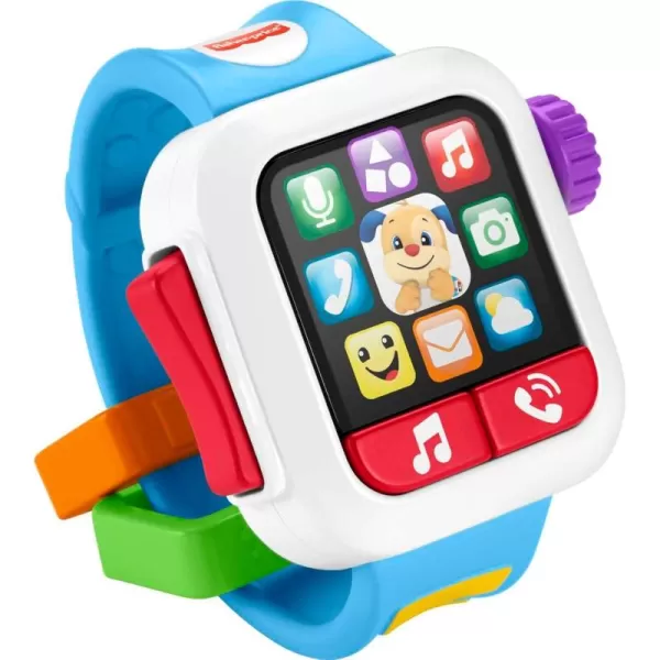 FisherPrice Baby to Toddler Toy Laugh ampamp Learn Time to Learn Smartwatch with Lights ampamp Music for Pretend Play Infants Ages 6 Months