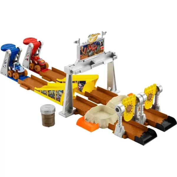 FisherPrice Blaze and the Monster Machines Toy Cars Playset Mud Pit Race Track with Blaze Crusher ampamp Slime for Kids Ages 3 Years