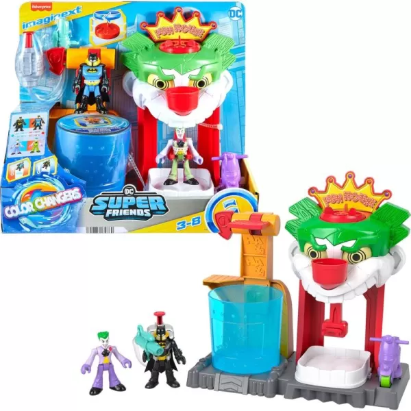 FisherPrice Imaginext DC Super Friends Batman Toy Color Changers The Joker Funhouse Playset for Preschool Pretend Play Kids Ages 3 YearsFunhouse