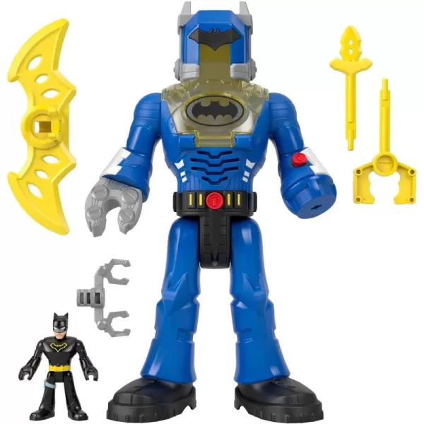 FisherPrice Imaginext DC Super Friends Batman Toy Insider ampamp Exo Suit 12Inch Robot with Lights Sounds ampamp Figure for Ages 3 Years Defender GreyBlue