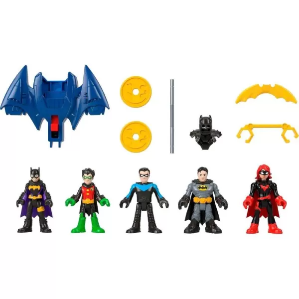 FisherPrice Imaginext DC Super Friends Batman Toys Family Multipack Figure Set 5 Characters ampamp 7 Accessories for Kids Ages 3 Years