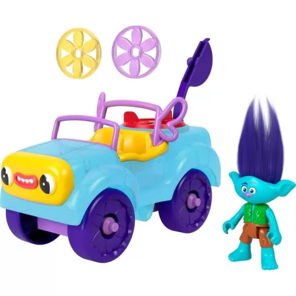 FisherPrice Imaginext DreamWorks Trolls Toys Poppys Copter Helicopter ampamp Figure Playset for Pretend Play Kids Ages 3 YearsBranchs Buggy