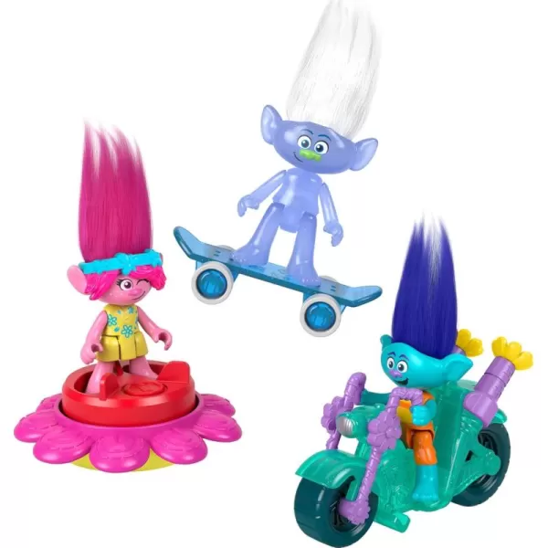 FisherPrice Imaginext DreamWorks Trolls Toys Sparkle ampamp Roll Pack Poppy Branch ampamp Guy Diamond Figures for Pretend Play Kids Ages 3 Years