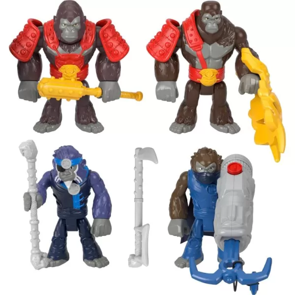FisherPrice Imaginext Preschool Toys Boss Level Army Pack 9Piece Monkey ampamp Gorilla Figure Set for Pretend Play Ages 3 YearsSmall