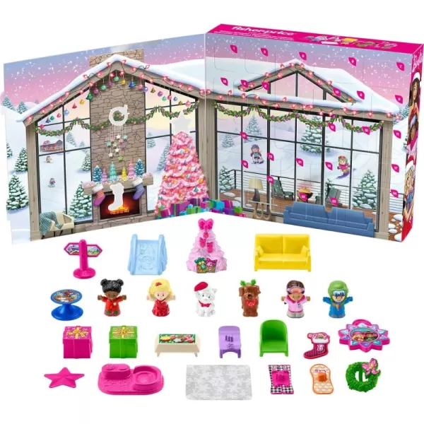 FisherPrice Little People Barbie Toddler Toy Advent Calendar Playset 24 Christmas Figures ampamp Pieces for Pretend Play Kids Ages 18 Months