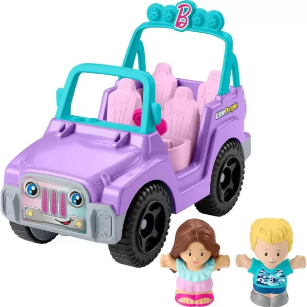 FisherPrice Little People Barbie Toddler Toy Car Beach Cruiser with Music Sounds and 2 Figures for Pretend Play Kids Ages 18 Months