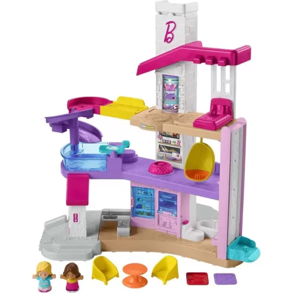 FisherPrice Little People Barbie Toddler Toy Little Dreamhouse Playset With Music Lights Sounds ampamp 7 Pieces For Ages 18 Months