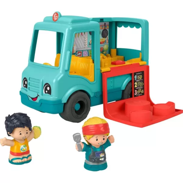 FisherPrice Little People Musical Toddler Toy Serve It Up Food Truck Vehicle with 2 Figures for Pretend Play Kids Ages 1 Years