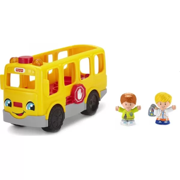 FisherPrice Little People Musical Toddler Toy Sit with Me School Bus with Lights Sounds ampamp 2 Figures for Pretend Play Kids Ages 1 Years