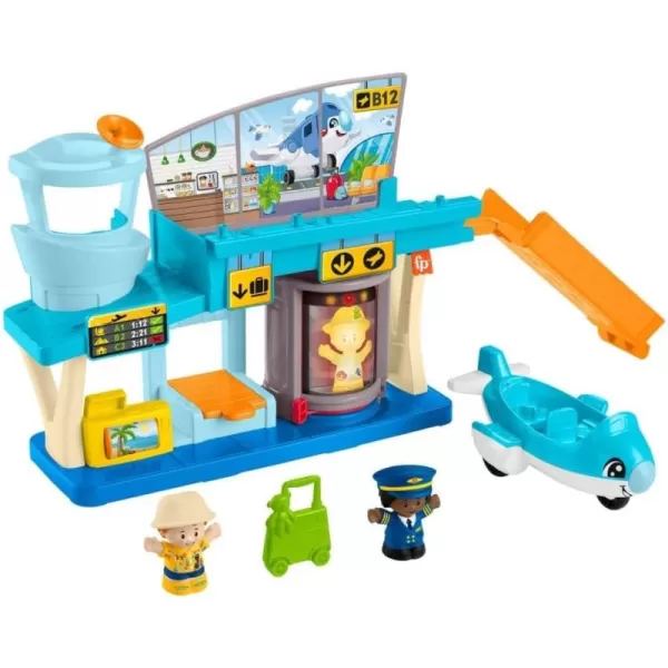 FisherPrice Little People Toddler Toy Everyday Adventures Airport Playset with Airplane for Preschool Pretend Play Ages 1 Years