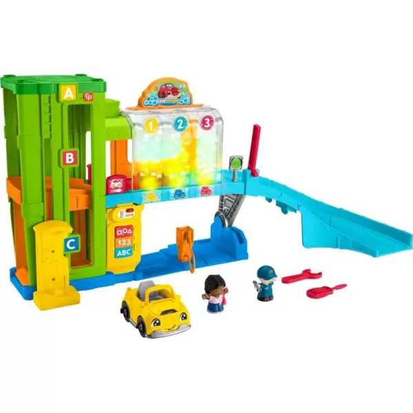 FisherPrice Little People Toddler Toy LightUp Learning Garage Playset with Smart Stages Car ampamp Ramp for Pretend Play Kids Ages 1 YearsSimplified Packaging