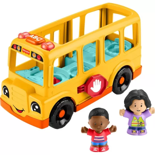 FisherPrice Little People Toddler Toy School Bus Musical PushAlong Vehicle with 2 Figures for Pretend Play Ages 1 YearsSchool Bus