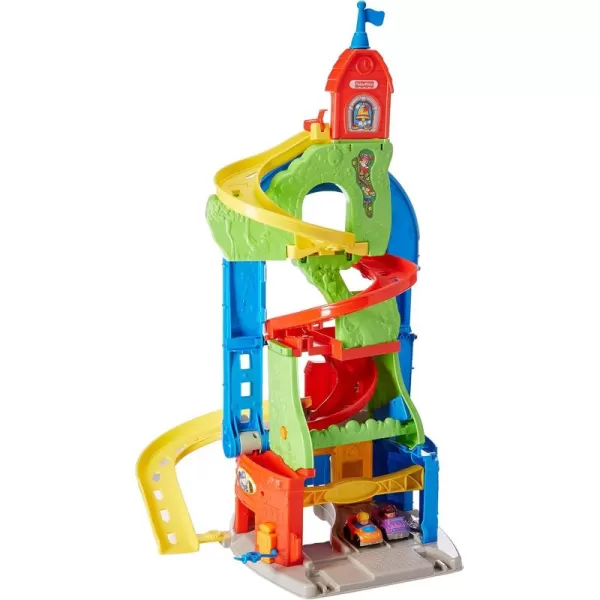 FisherPrice Little People Toddler Toy Sit n Stand Skyway Race Track Playset 34 Inches Tall 2 Cars for Pretend Play Kids Ages 18 MonthsStandard Packaging