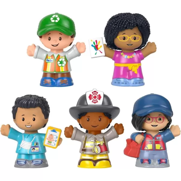 FisherPrice Little People Toddler Toys Community Heroes Figure Set with 5 Characters for Preschool Pretend Play Kids Ages 1 Years