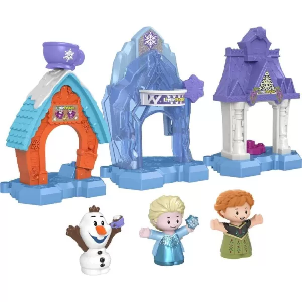 FisherPrice Little People Toddler Toys Disney Frozen Snowflake Village Playset with Anna Elsa ampamp Olaf for Ages 18 Months