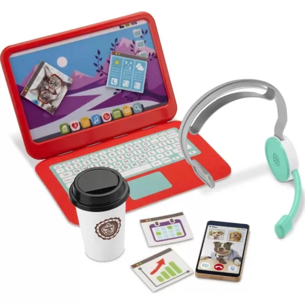 FisherPrice My Home Office pretend work station 8piece play set for preschool kids ages 3 years and up