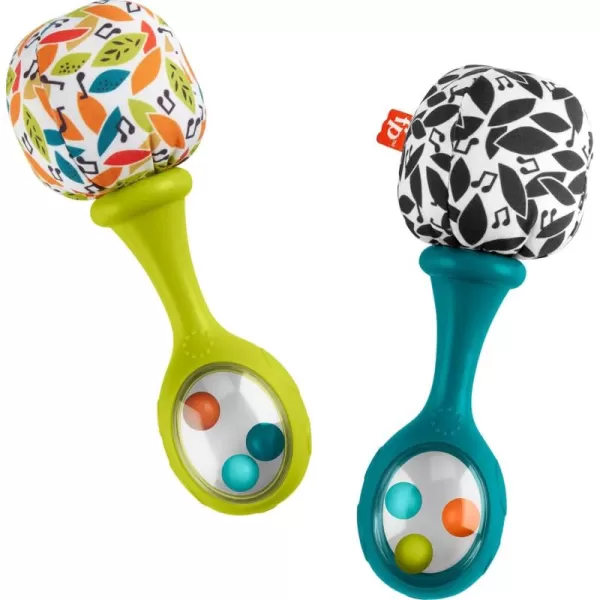 FisherPrice Newborn Toys Rattle n Rock Maracas 2 Soft Musical Instruments for Developmental Play Babies Ages 3 Months Green ampamp YellowNew  Neutral Colors