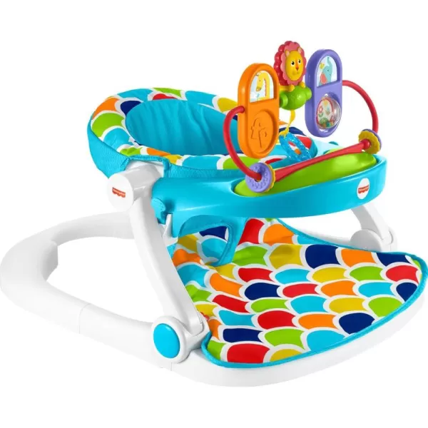 FisherPrice Portable Baby Chair Deluxe SitMeUp Floor Seat with Removable Toys and Snack Tray Happy Hills