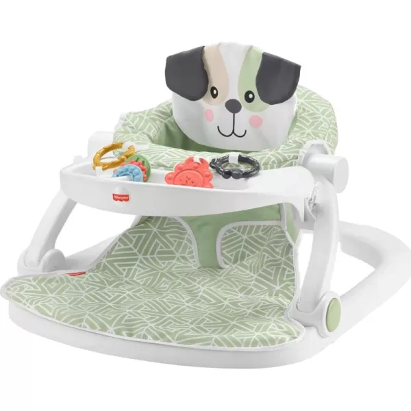 FisherPrice Portable Baby Chair SitMeUp Floor Seat CrabThemed with Snack Tray Developmental Activity Toys ampamp Washable Seat PadPuppy