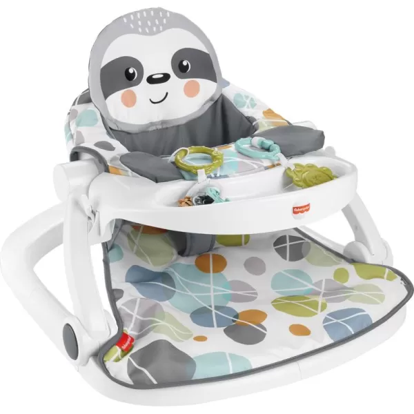 FisherPrice Portable Baby Chair SitMeUp Floor Seat CrabThemed with Snack Tray Developmental Activity Toys ampamp Washable Seat PadSloth