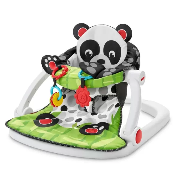 FisherPrice Portable Baby Chair SitMeUp Floor Seat with Developmental Toys ampamp Machine Washable Seat Pad WindmillPanda