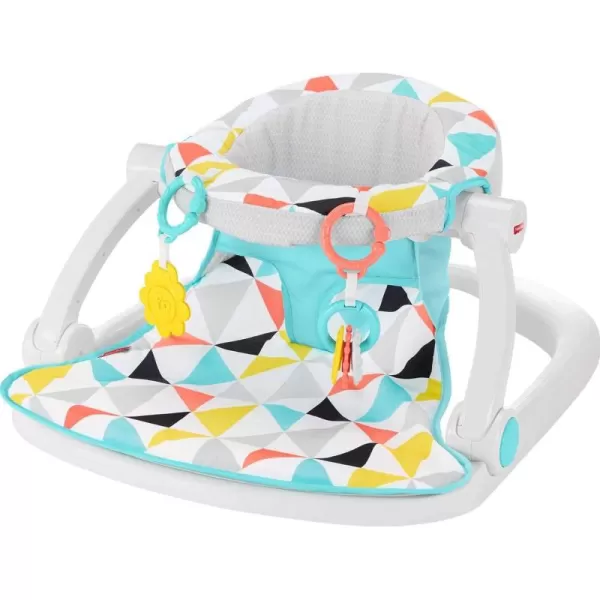 FisherPrice Portable Baby Chair SitMeUp Floor Seat with Developmental Toys ampamp Machine Washable Seat Pad WindmillWindmill