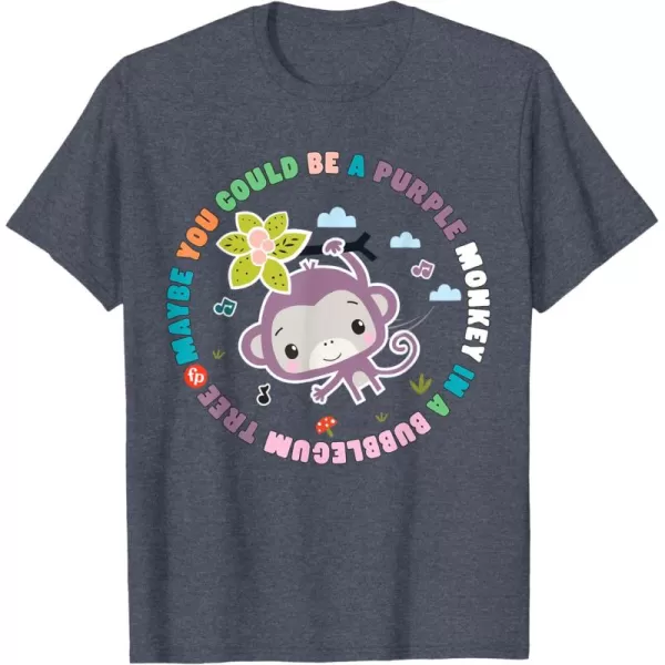FisherPrice Purple Monkey  Hanging Purple Monkey TShirtHeather Blue