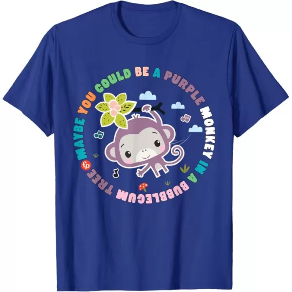 FisherPrice Purple Monkey  Hanging Purple Monkey TShirtRoyal Blue