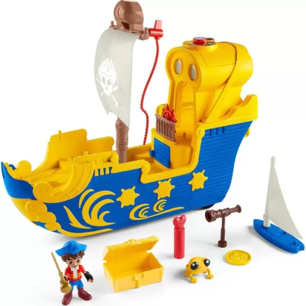 FisherPrice Santiago of the Seas Toy Pirate Ship Lights ampamp Sounds El Bravo Playset with Santiago Figure for Ages 3 yearsEasytoOpen Packaging