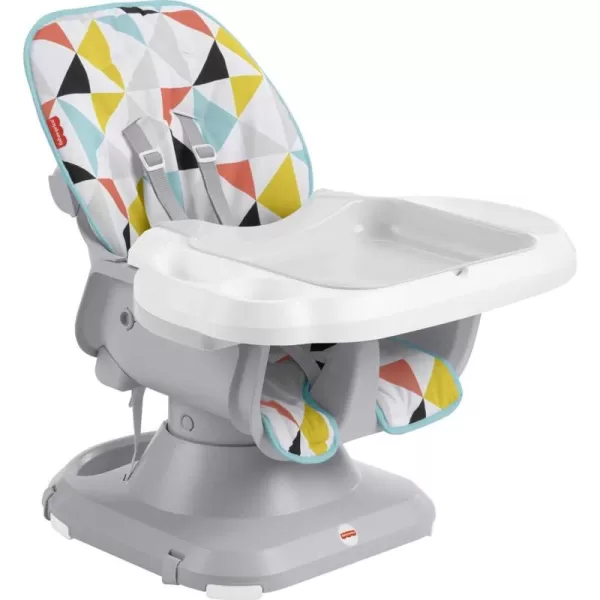 FisherPrice SpaceSaver Simple Clean High Chair Baby to Toddler Portable Dining Seat with Removable Tray Liner WindmillMulticolor