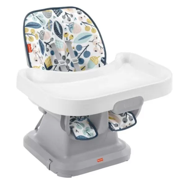 FisherPrice SpaceSaver Simple Clean High Chair Baby to Toddler Portable Dining Seat with Removable Tray Liner WindmillPacific Pebble