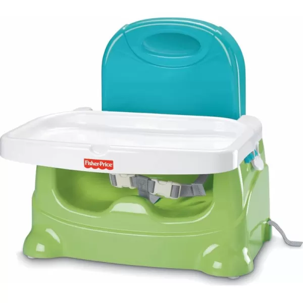 FisherPrice Toddler Booster Seat Healthy Care Green Adjustable Chair for Dining Table ampamp Travel with Baby Dishwasher Safe TrayBlueGreen