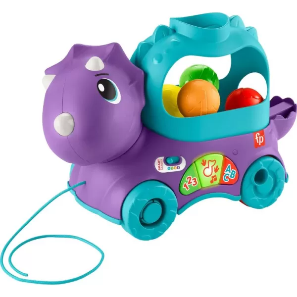 FisherPrice Toddler Learning Toy Poppin Triceratops Dinosaur PullAlong Ball Popper with Smart Stages for Ages 1 Years